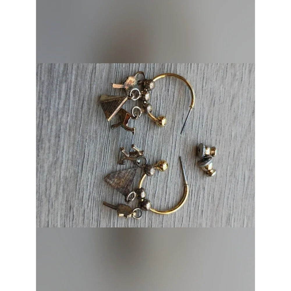 Vintage Camel Joe Cash Earrings Egyptian Theme Dangles RARE